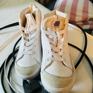 Nike Cream and White High-Top Sneakers